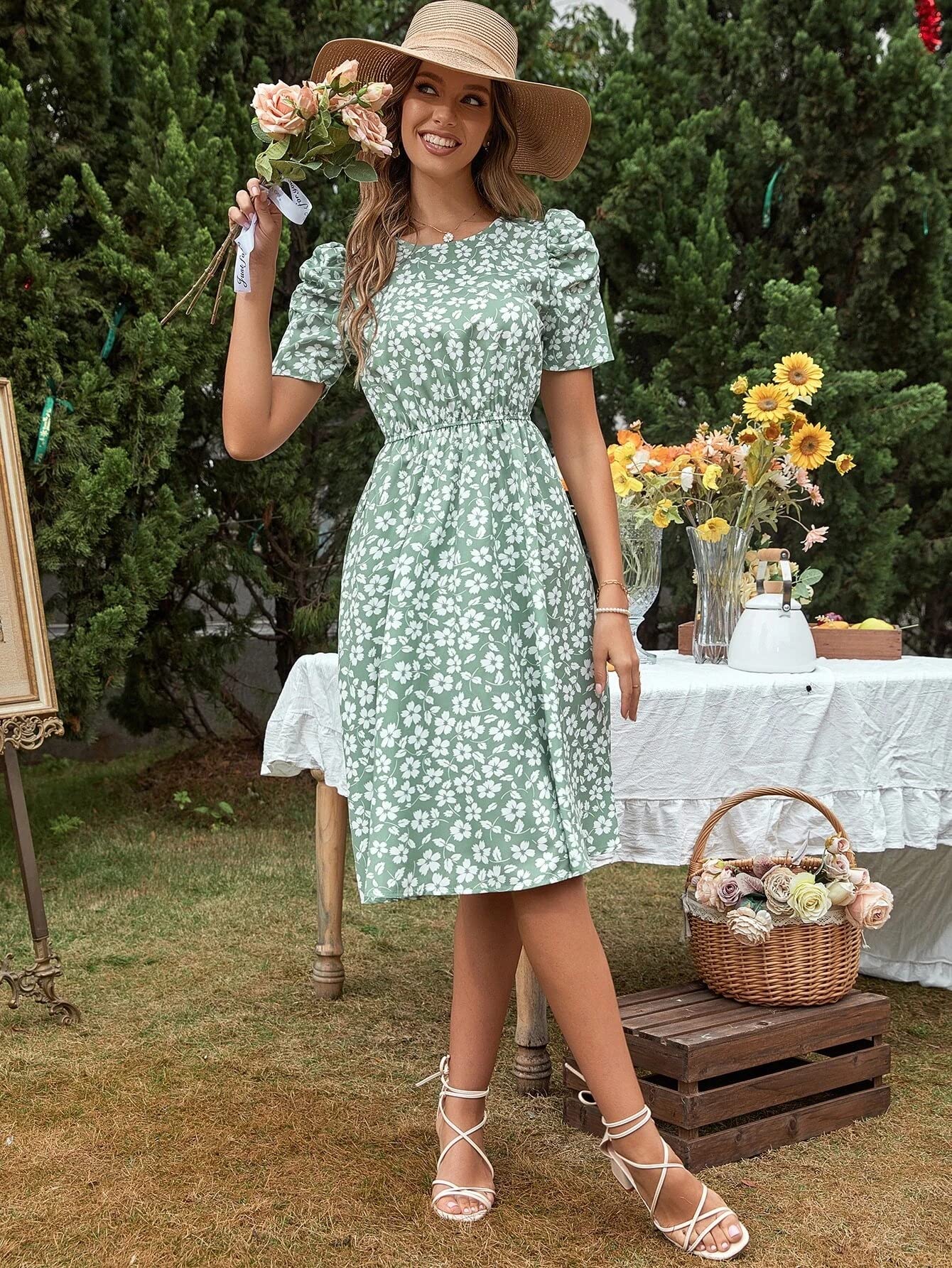 Tagas Women'S Rayon Fit And Flare Knee-Length Dress (Op-3110-1)