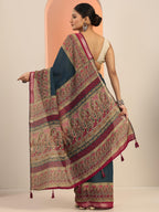 Libas Womens Printed Cotton Blend Saree With Blouse Piece