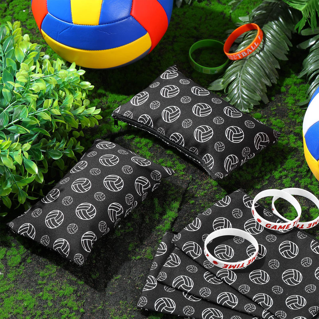 20 Pcs Sport Makeup Bag Sport Cosmetic Bag Canvas Gifts Softball Volleyball Football Baseball Tennis Accessories for Girls Toile