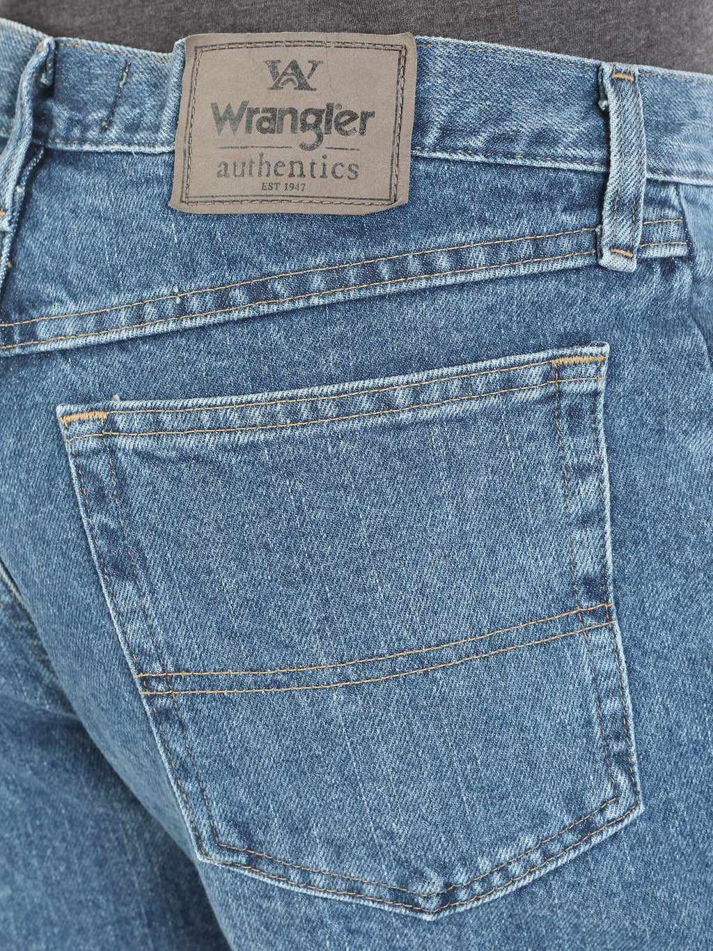 Wrangler Authentics Men's Classic 5-Pocket Relaxed Fit Cotton Jean, Vintage Stonewash, 38W x 34L