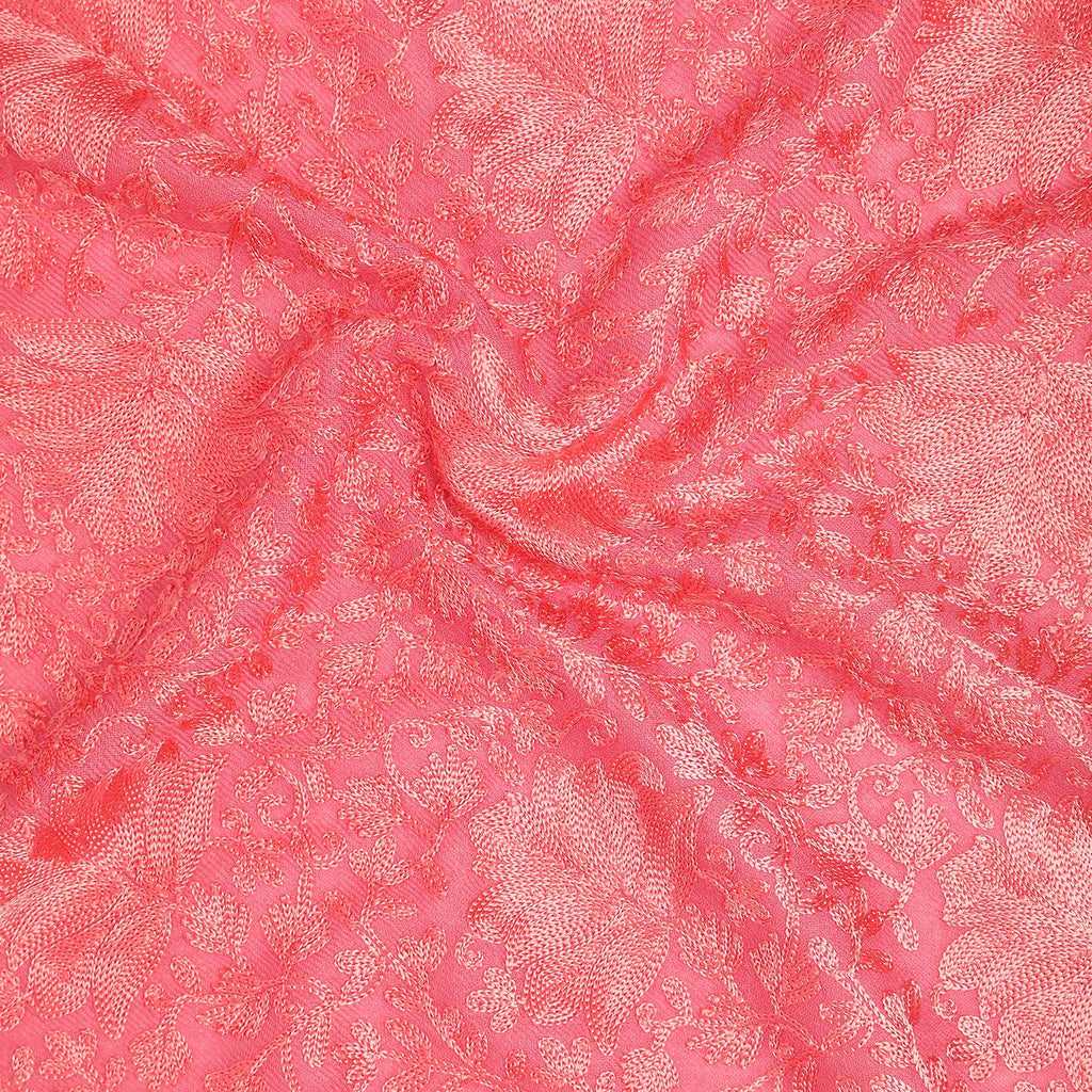 Pashmoda Women Shahkaar Pure Wool Aari Embroidered Kashmiri Stole (Size 71X203 Cm)