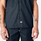 Dickies mens Short Sleeve Work Big and Tall Button Down Shirt, Dark Navy, 5X-Large Big US