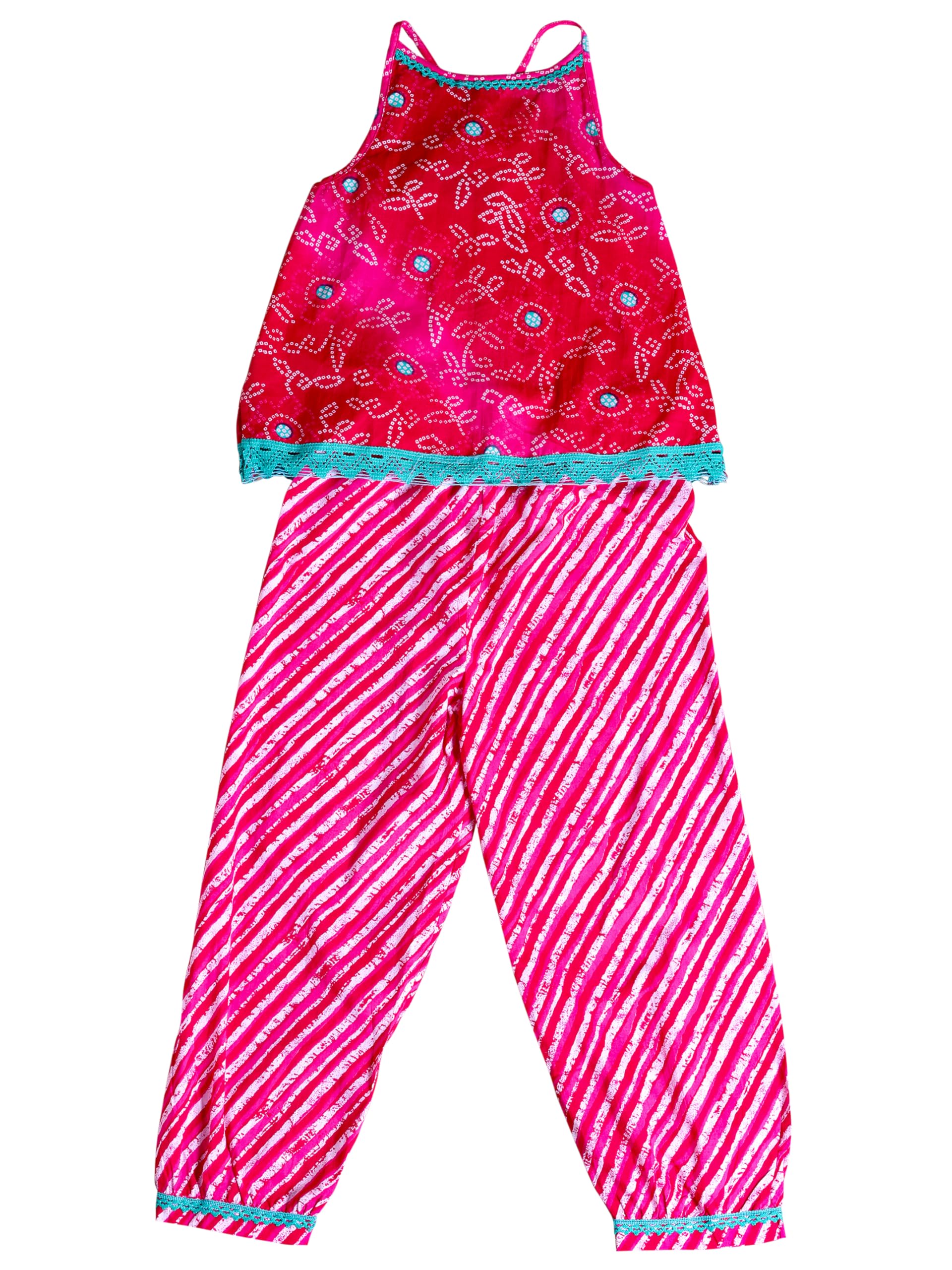 Libas Kids GirlS Printed Co-Ords (90036K_Pink