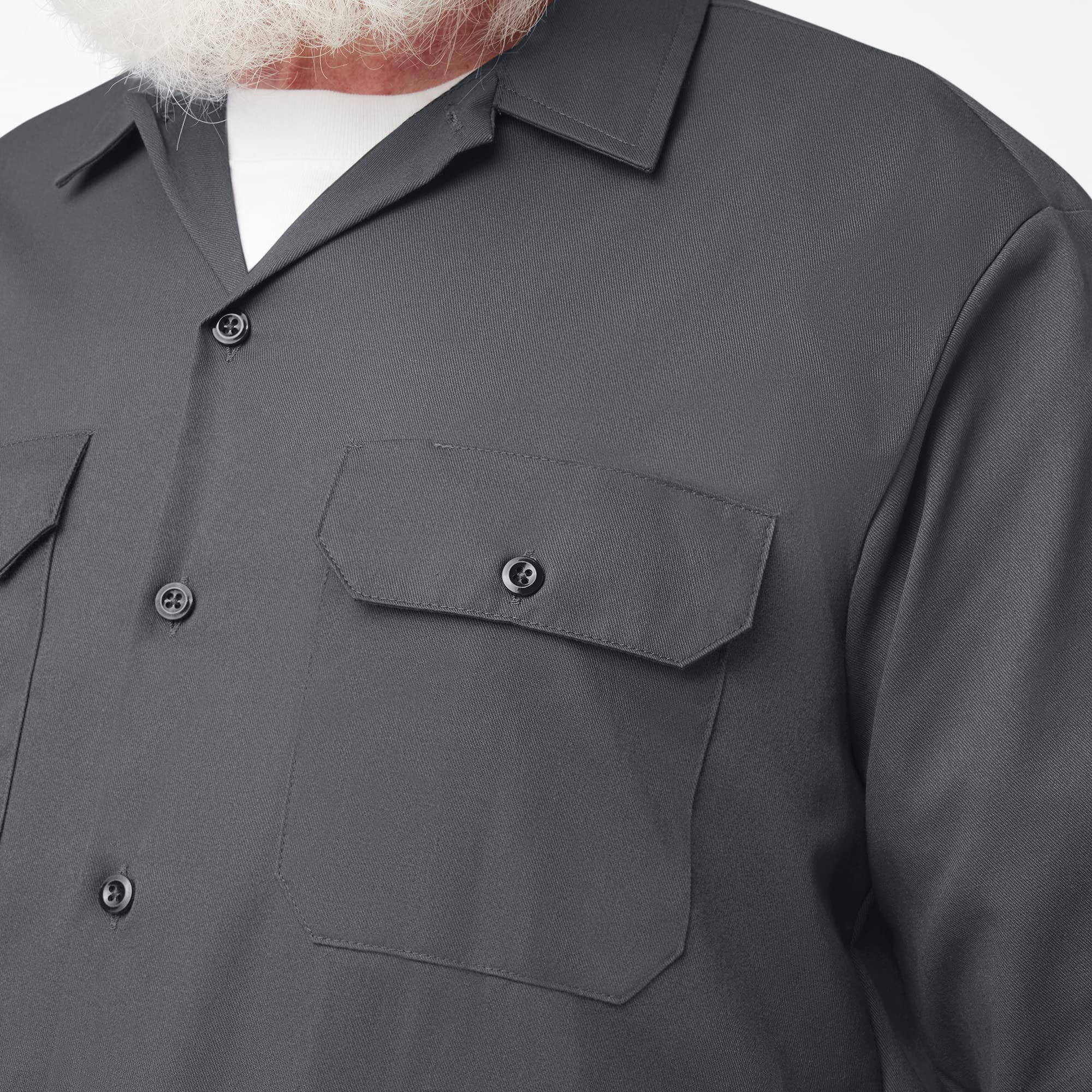 Dickies Mens Big-Tall Long Sleeve Work Shirt, charcoal,3XL