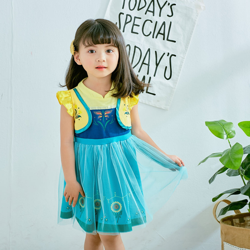 Dressy Daisy Ice Princess Fever Dress Up Clothes Halloween Fancy Party Tulle Skirt Summer Outfit for Toddler Girls Size 2T, Styl