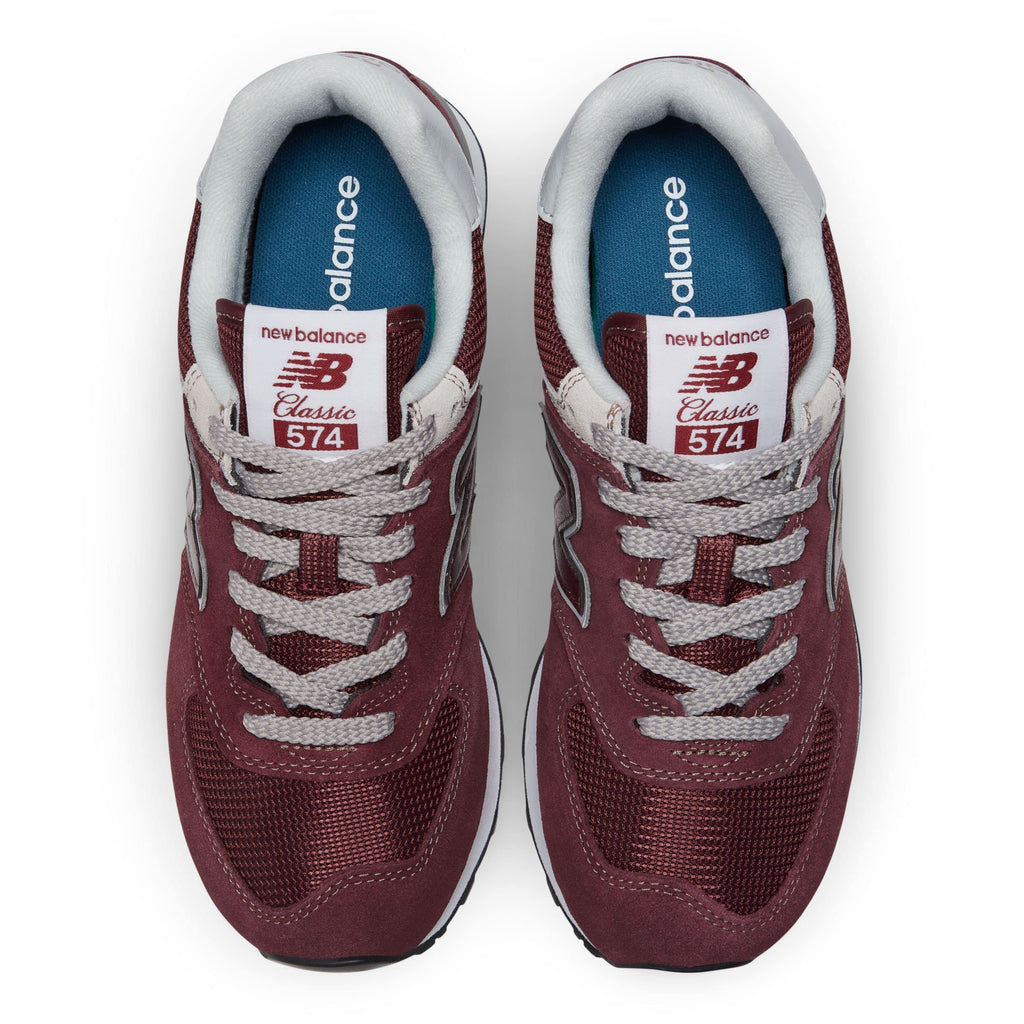 New Balance Women's 574 Core Sneaker, Burgundy/White, 9