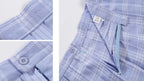 Beautifulfashionlife Womens plaid short Sexy A line Skirts costumes (3XL, Blue white)