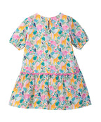 Beebay Kids Girls Tropical Print lace Detail Dress Multicolour