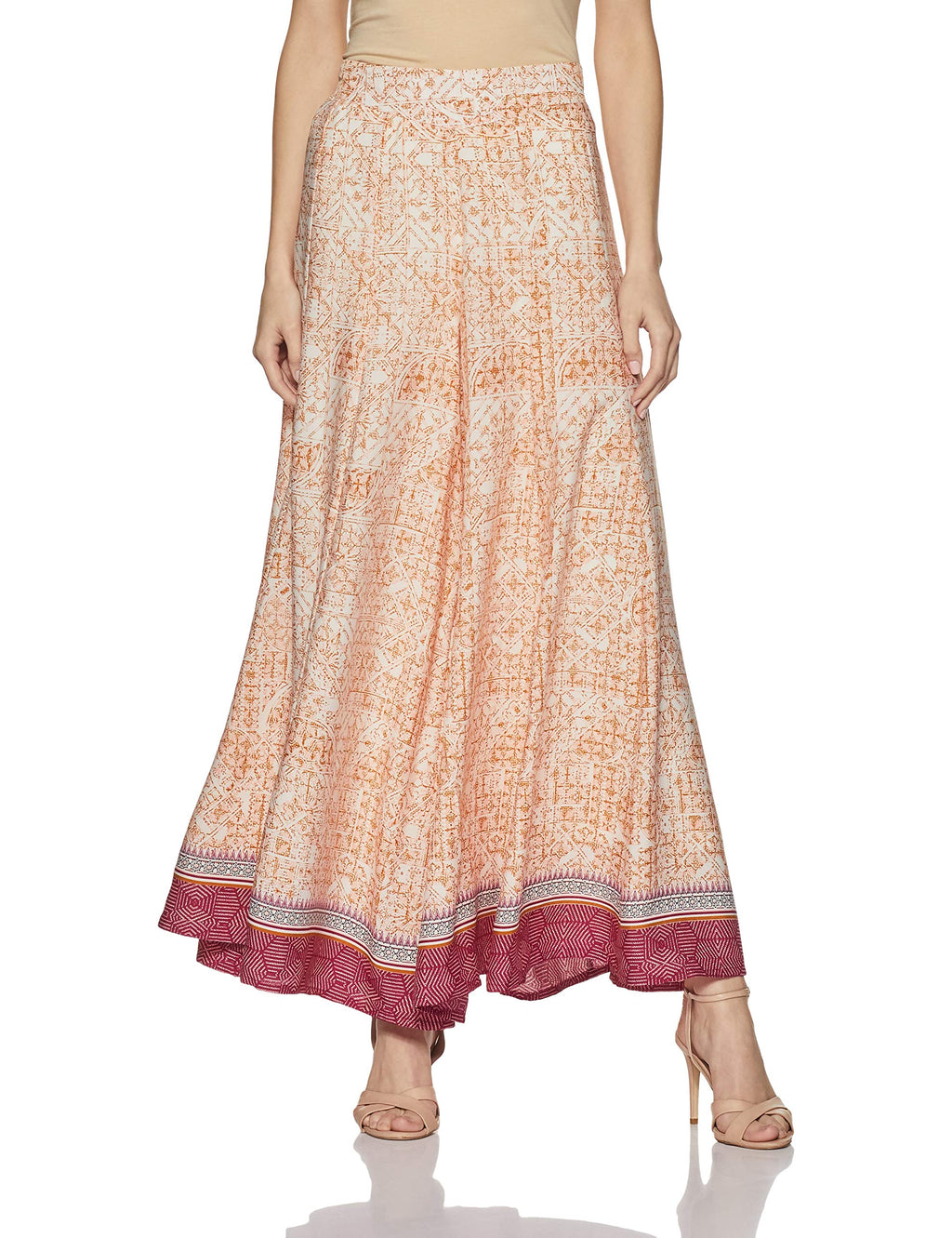 Aurelia WomenS Loose Fit Synthetic Palazzo (18Fek60028-63089_Xxl_Peach_Peach_2Xl)
