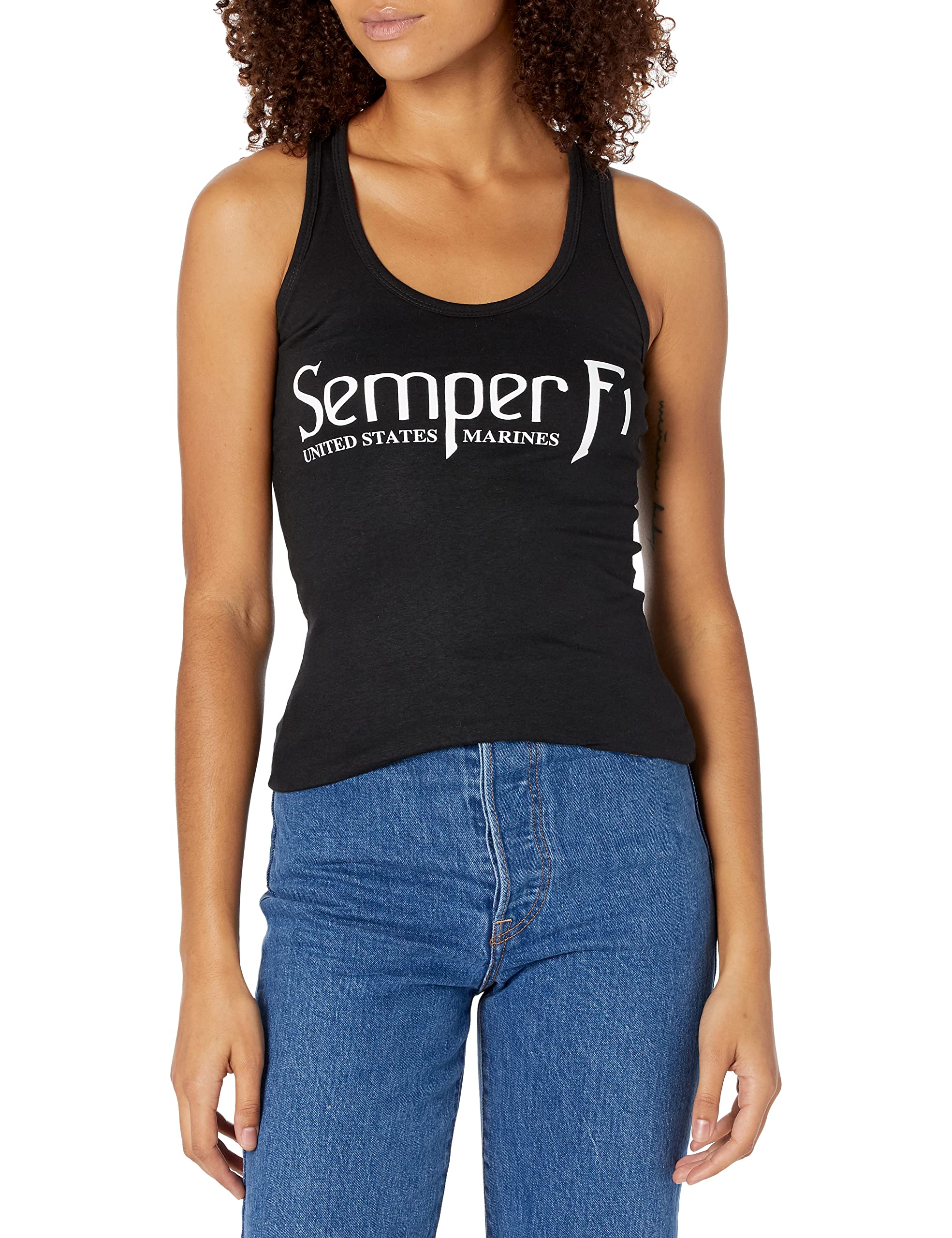 Graphic Tank, Semper Fi, Black, 2X