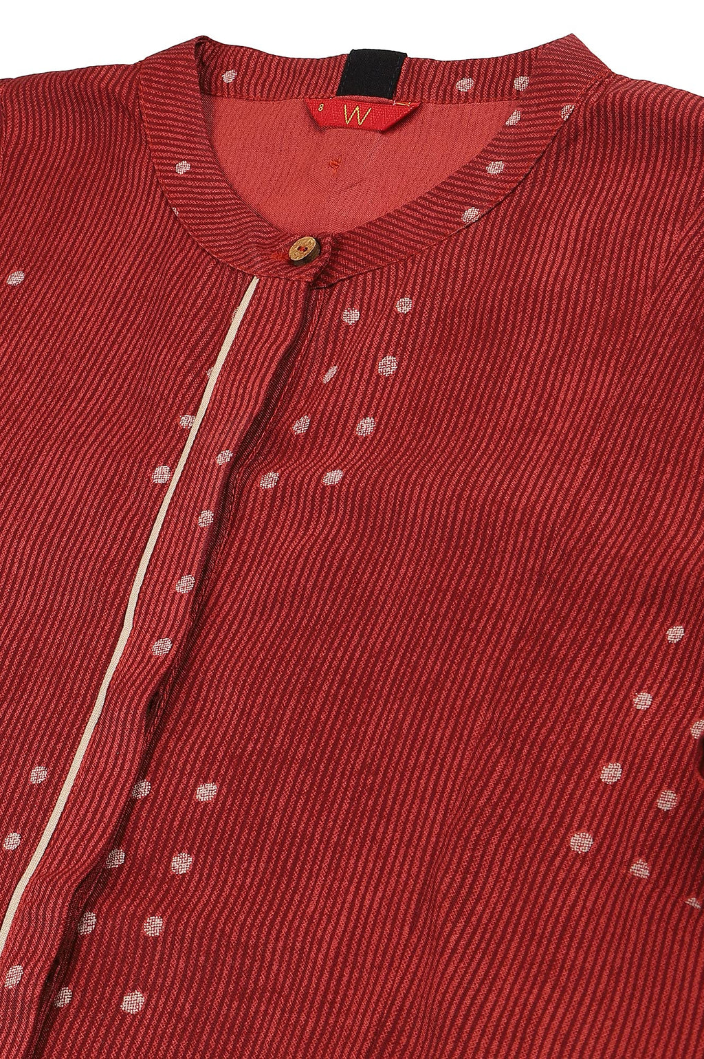 W Red Geometric Printed Regular Kurta for Womens Fashion