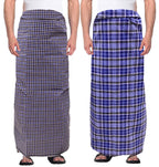 Weavers Villa MenS 100% Cotton Multicolored Unstiched Lungi (2 Mtrs) - Pack Of 2