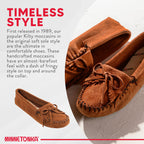 Minnetonka Women's Kilty Suede Softsole Moccasin,Brown,7 M US
