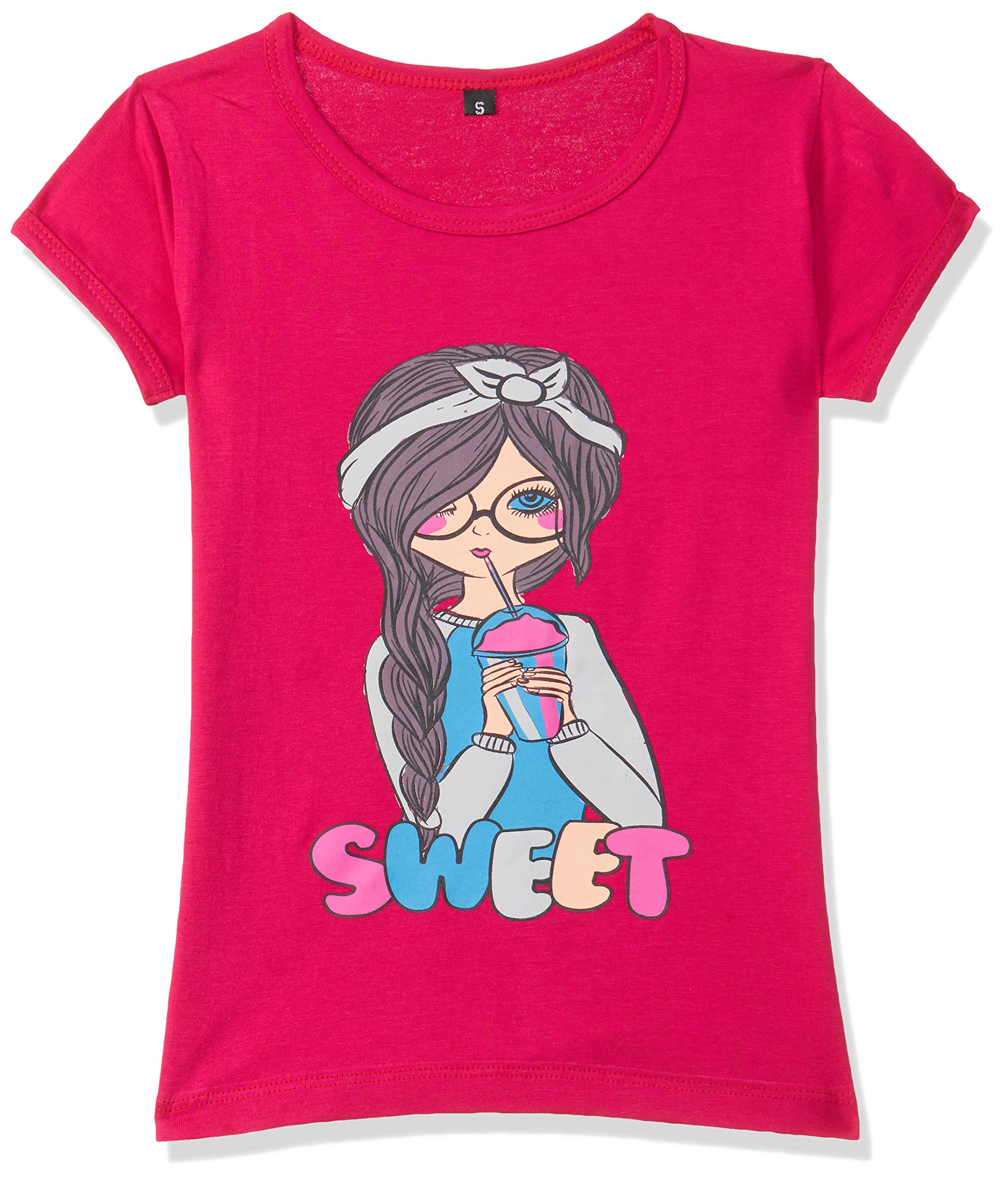 T2F Girls Cotton Regular Fit T-Shirt(Pack of 5)