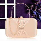 ADISA bow formal party clutch with gold chain for women and girls