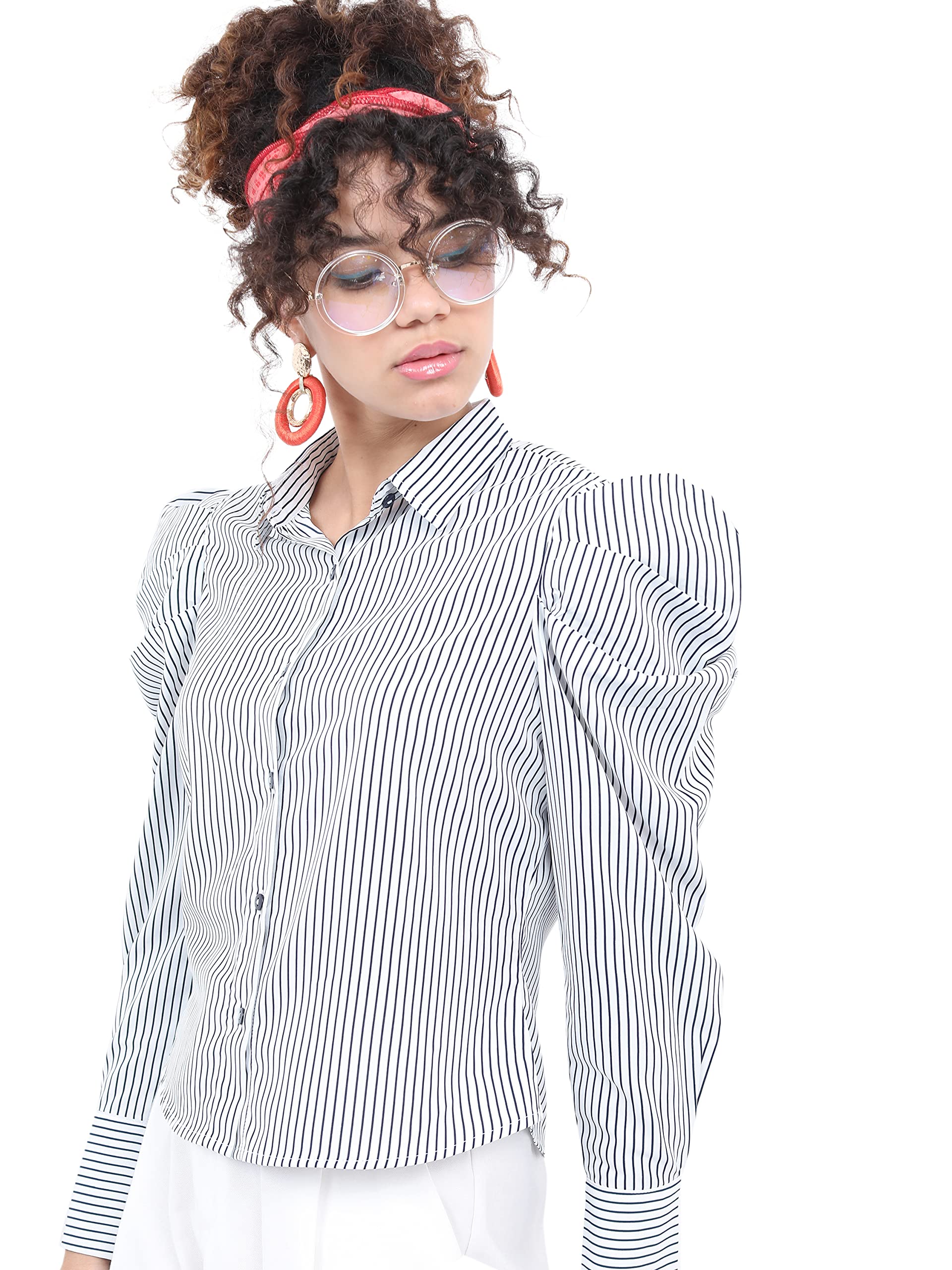 Ketch Womens Long Sleeve Printed Top (Khtp000007_Off White/Navy_M)