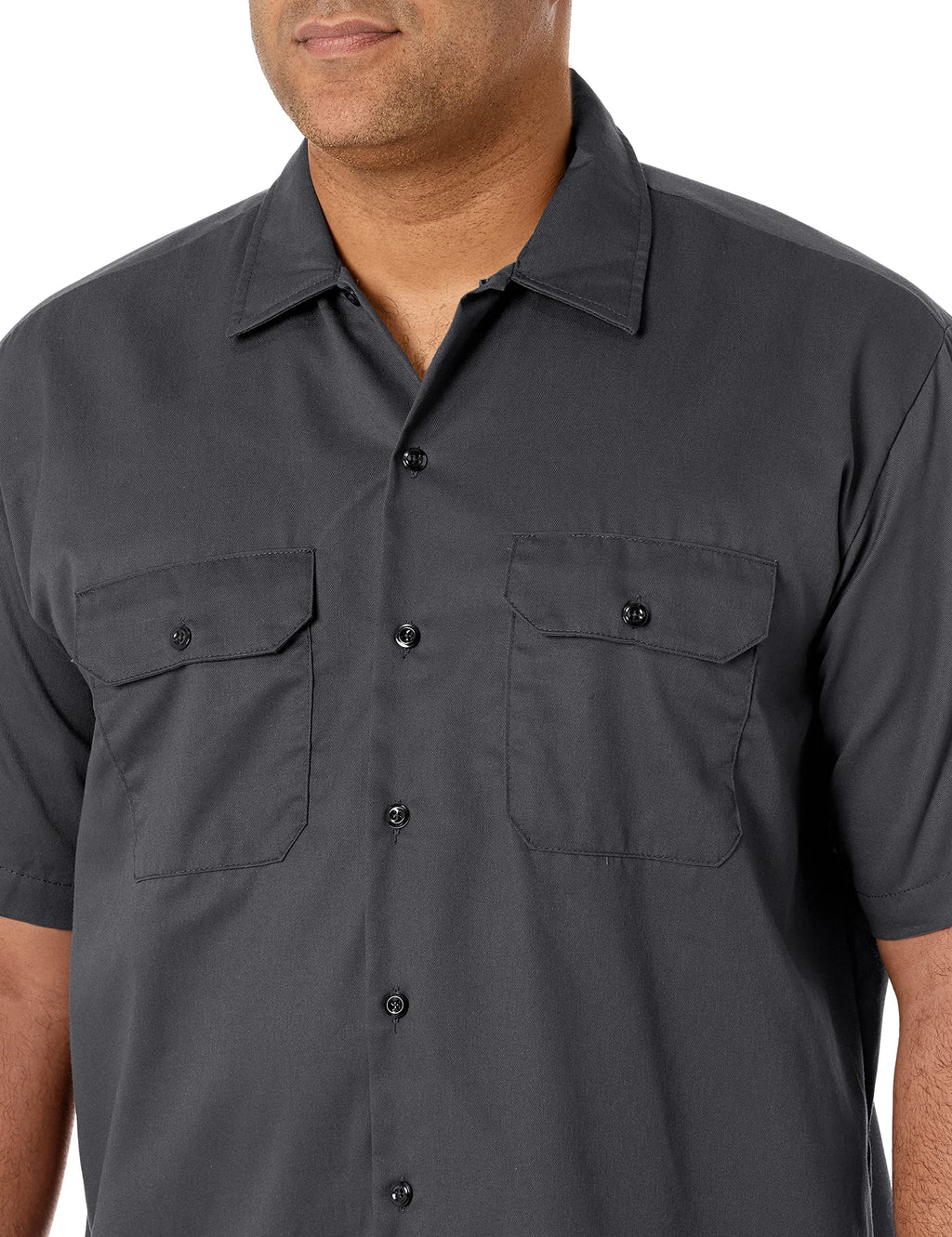 Unisex Short-Sleeve Work Shirt - BLAcK - S(D0102H7MF2T)