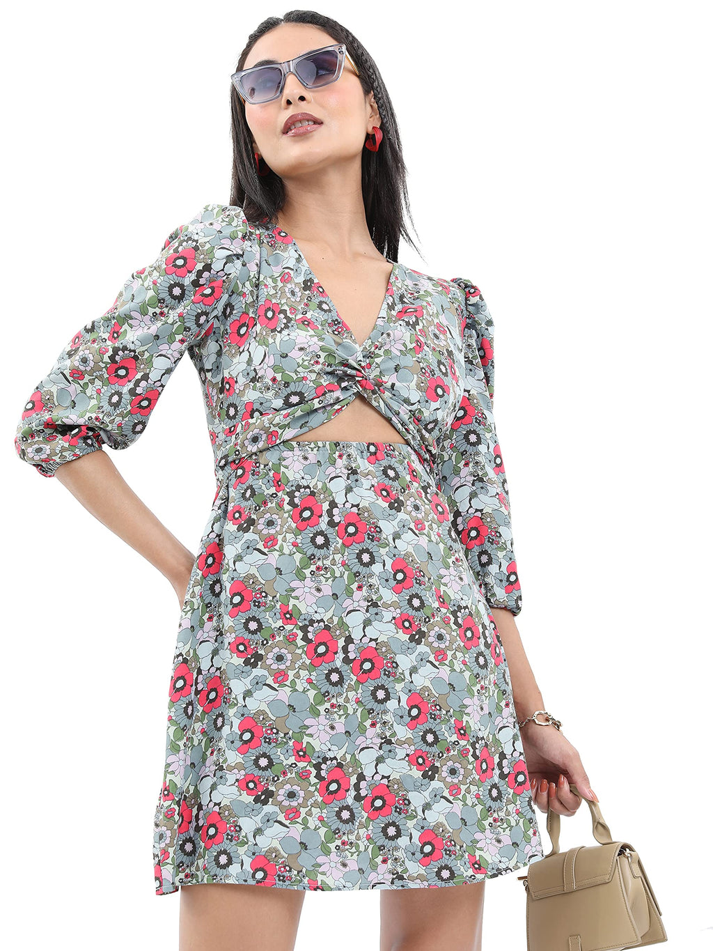 Ketch WomenS Polyester Modern Midi Casual Dress (Khj6000095_Mint Green