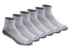 Dickies Men's Dri-Tech Moisture Control Quarter Socks, Available in M-XXL (6, 12, 18, Grey (6 Pairs), Large
