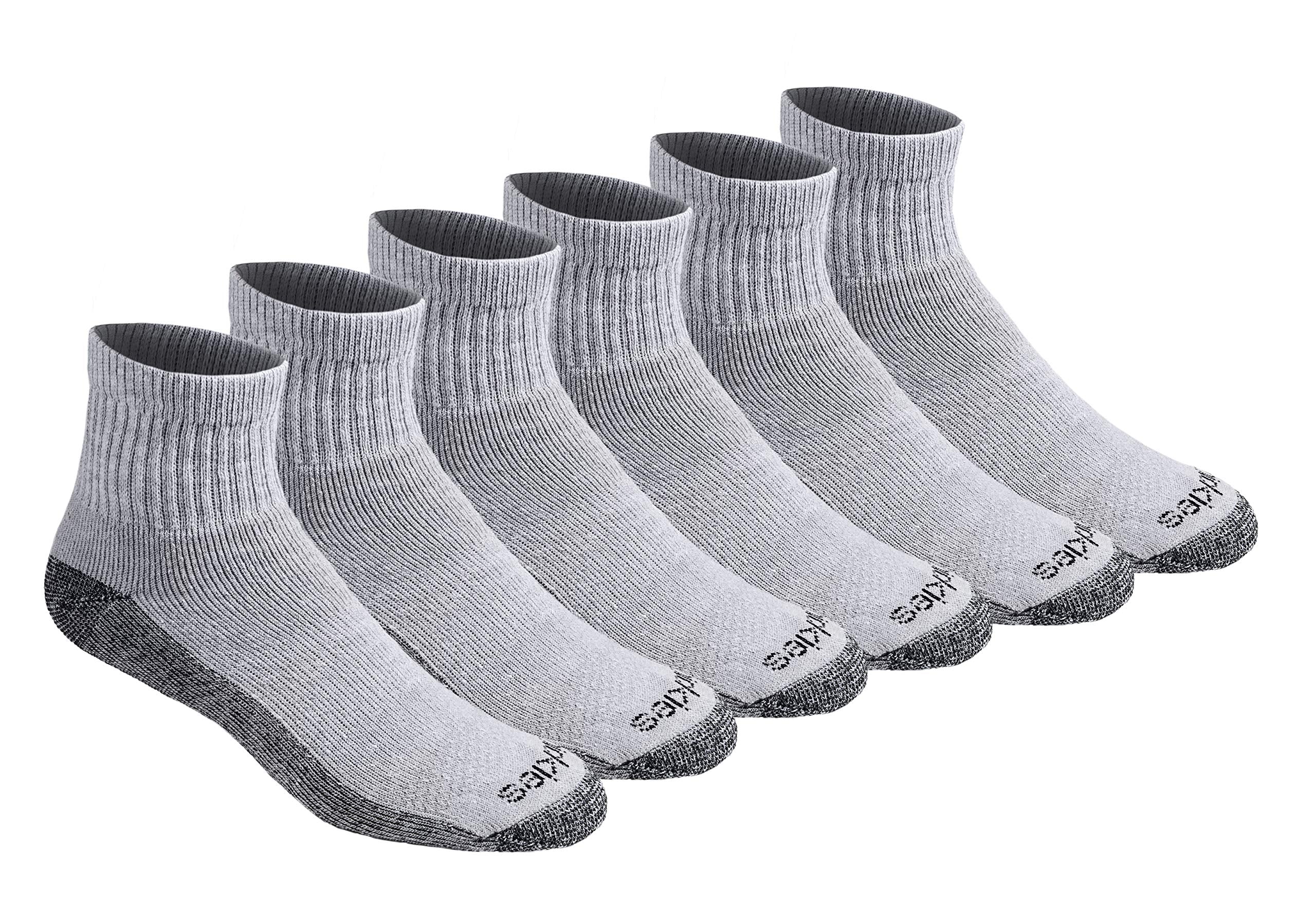 Dickies Men's Dri-Tech Moisture Control Quarter Socks, Available in M-XXL (6, 12, 18, Grey (6 Pairs), Large