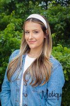 Motique Accessories White 2 Inch Wide Satin Hard Headband with No Teeth Head band for Women and Girls