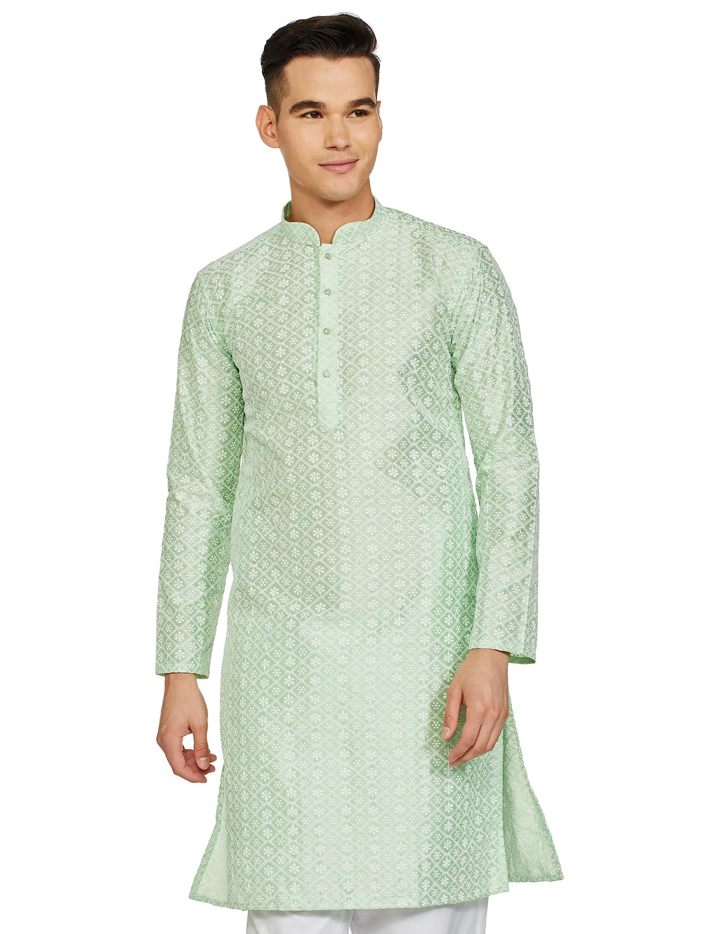Be Active MenS Traditional Embroidered Lucknowi Full Sleeves Kurta || Cotton Kurta For Men || Men Kurta For Wedding || Kurta Fo