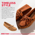 Minnetonka Women's Kilty Suede Softsole Moccasin,Taupe,6 M US