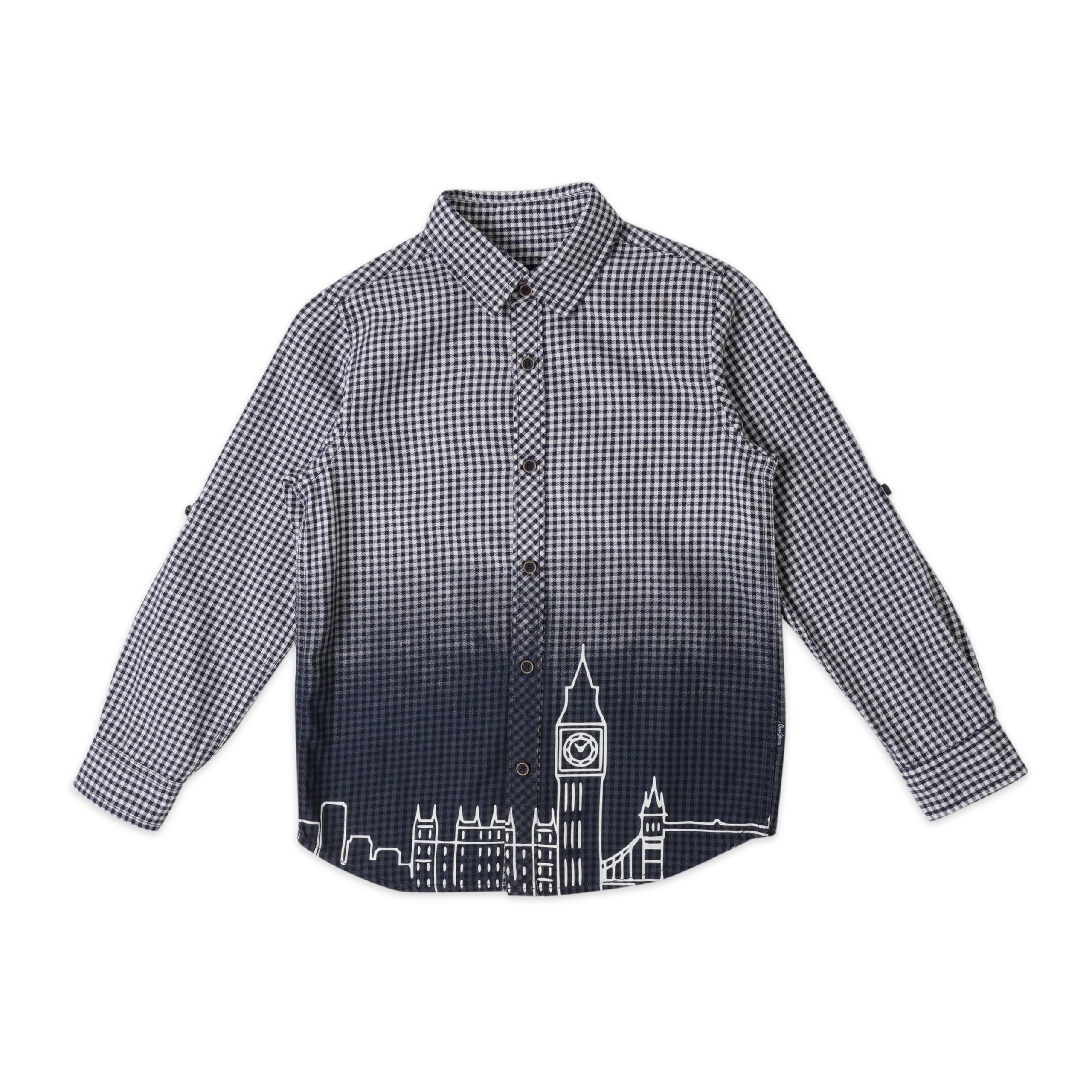 Pepe Jeans BoyS Checkered Regular Fit Shirt (Pb302388_Blue