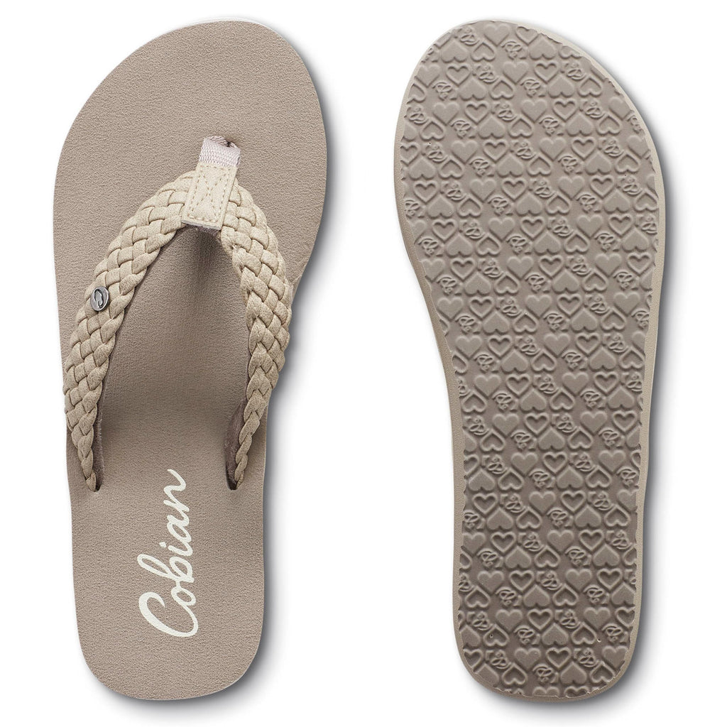 cobian Women's Braided Bounce Sandal,Cream,8 M US