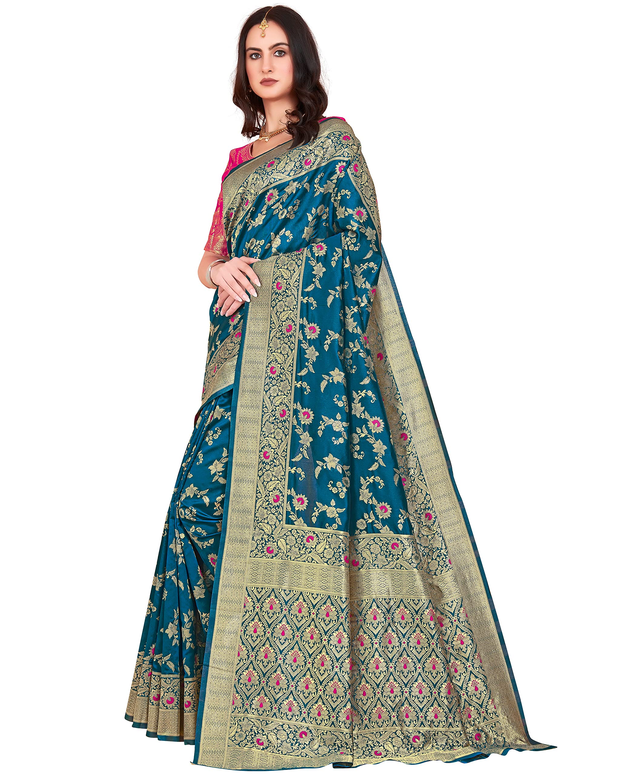 Glory Sarees Womens Blend Banarasi Silk Saree