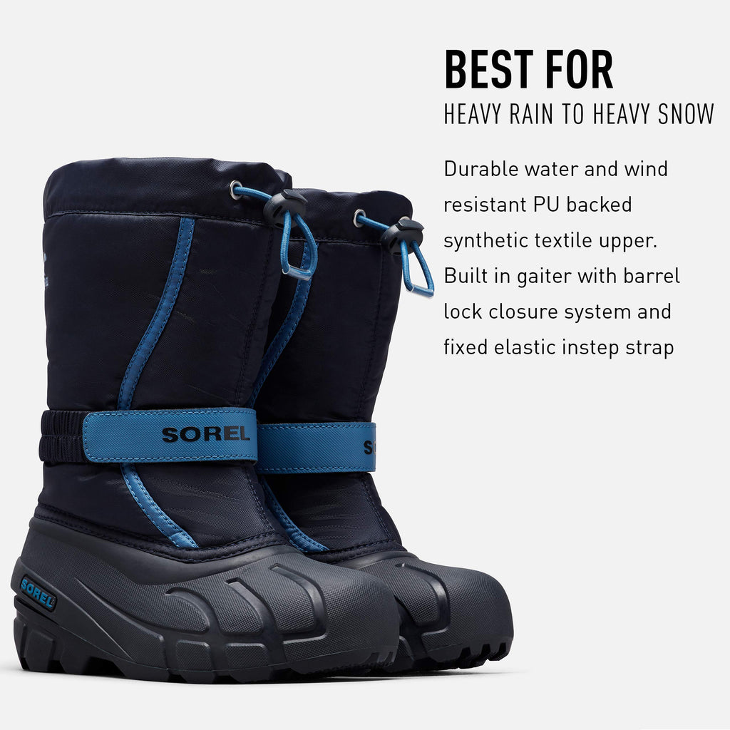 Sorel Youth Unisex Little Children's Flurry Boot - Collegiate Navy, Atmosphere - Size 11
