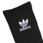 adidas Originals Kids-Boy's/Girl's Trefoil Cushioned Crew Socks (6-Pair), White/Black, Large