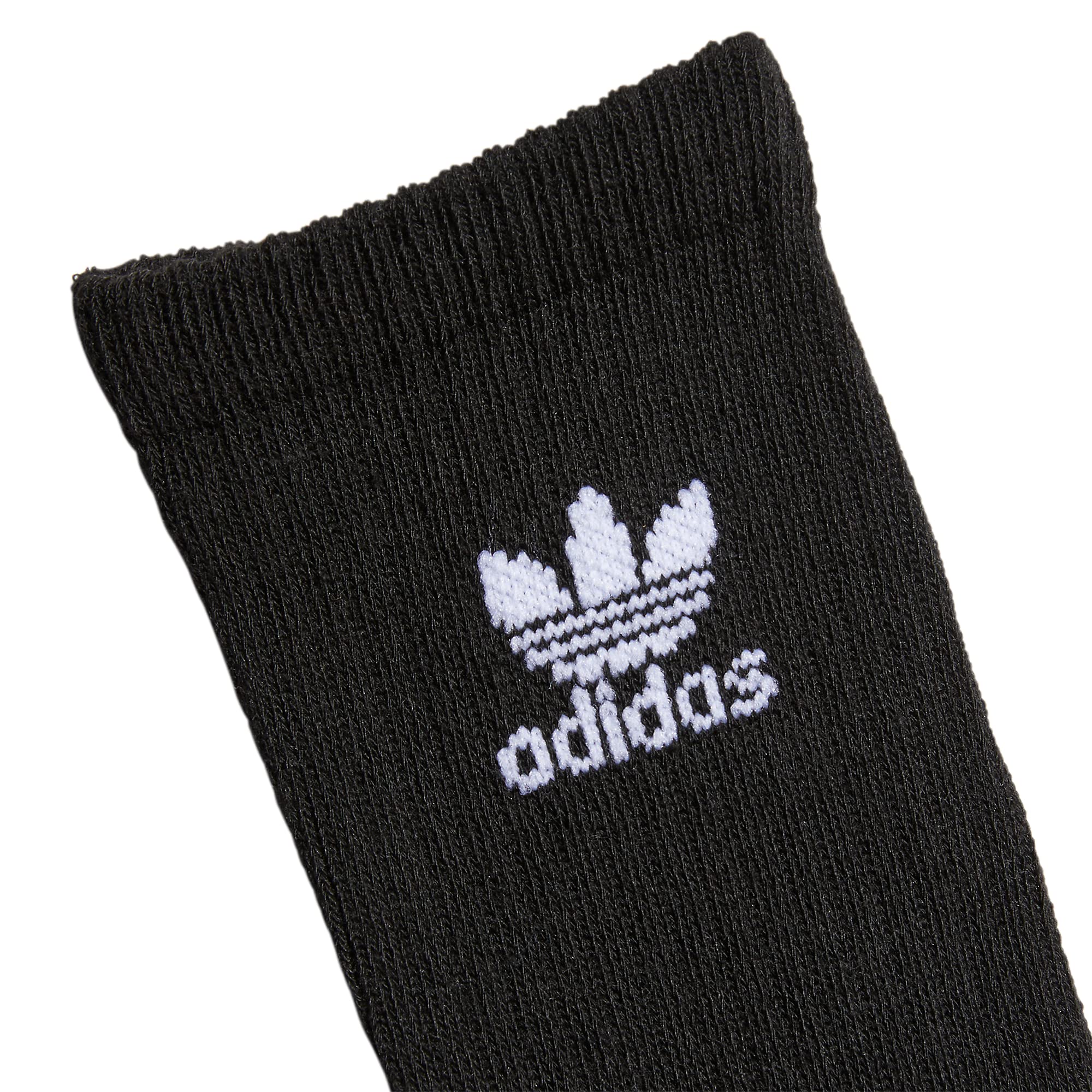adidas Originals Kids-Boy's/Girl's Trefoil Cushioned Crew Socks (6-Pair), White/Black, Large