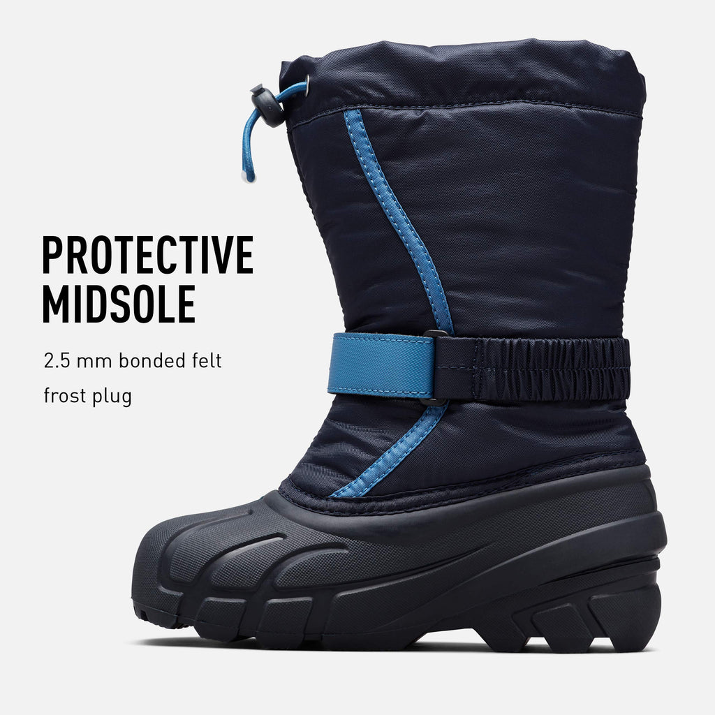 Sorel Youth Unisex Little Children's Flurry Boot - Collegiate Navy, Atmosphere - Size 11