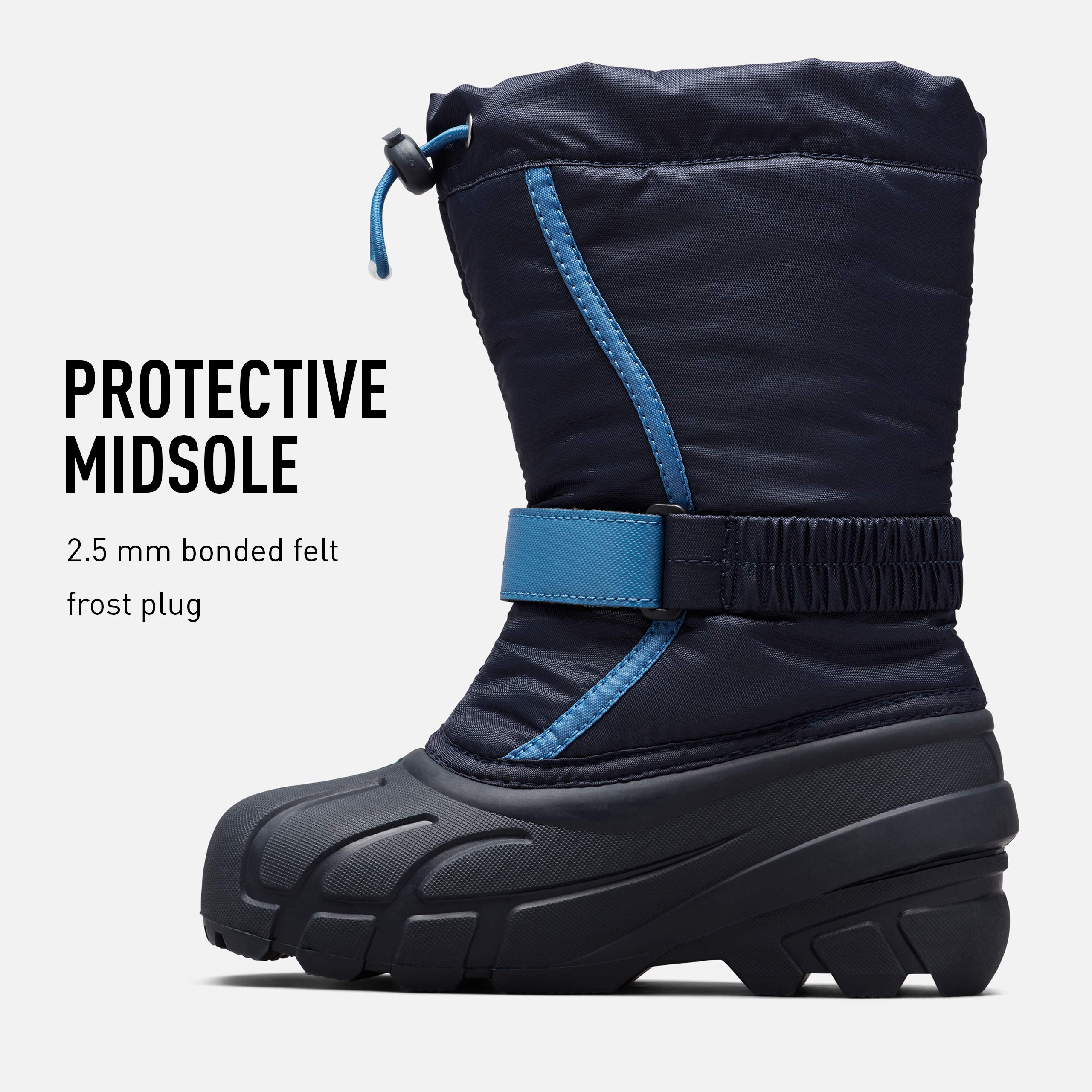 Sorel Youth Unisex Little Children's Flurry Boot - Collegiate Navy, Atmosphere - Size 11