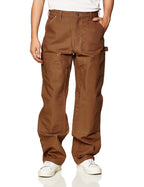 Carhartt Men's Firm Duck Double-Front Work Dungaree Pant B01, Brown, 34W X 34L