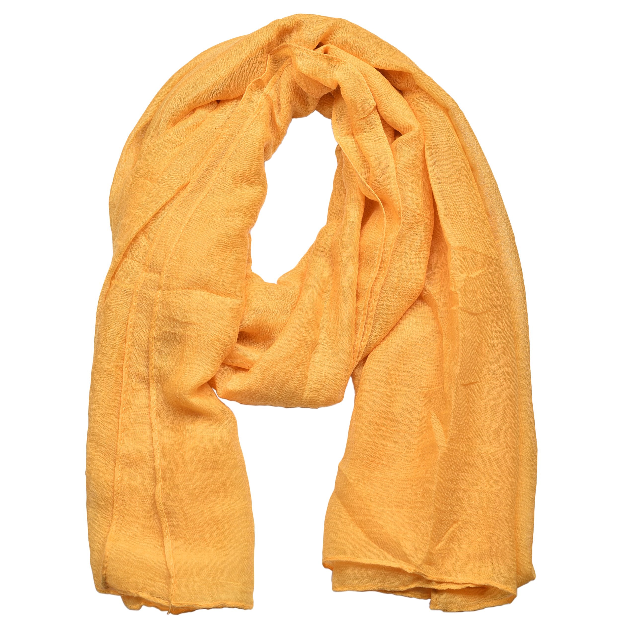 woogwin Womens cotton Scarves Lady Light Soft Fashion Solid Scarf Wrap Shawl (One Size, ginger)