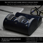 2 Watch Case Travel Organizer - Mirage Watch Rolls for Men - Midnight Blue