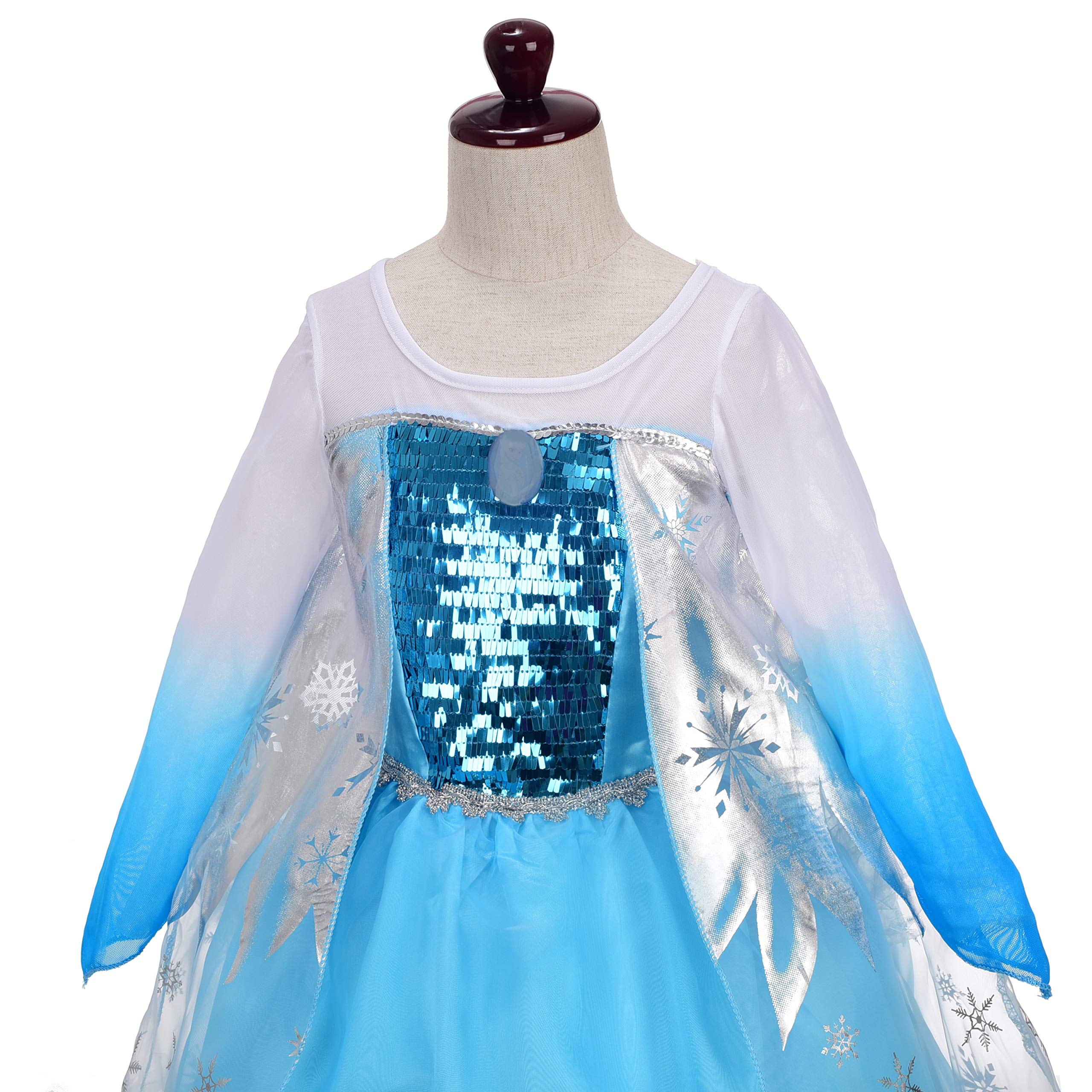 Dressy Daisy Girls' Ice Princess Dress Costume Birthday Halloween Christmas Fancy Party Dresses with Cape Size 6-6X Style B