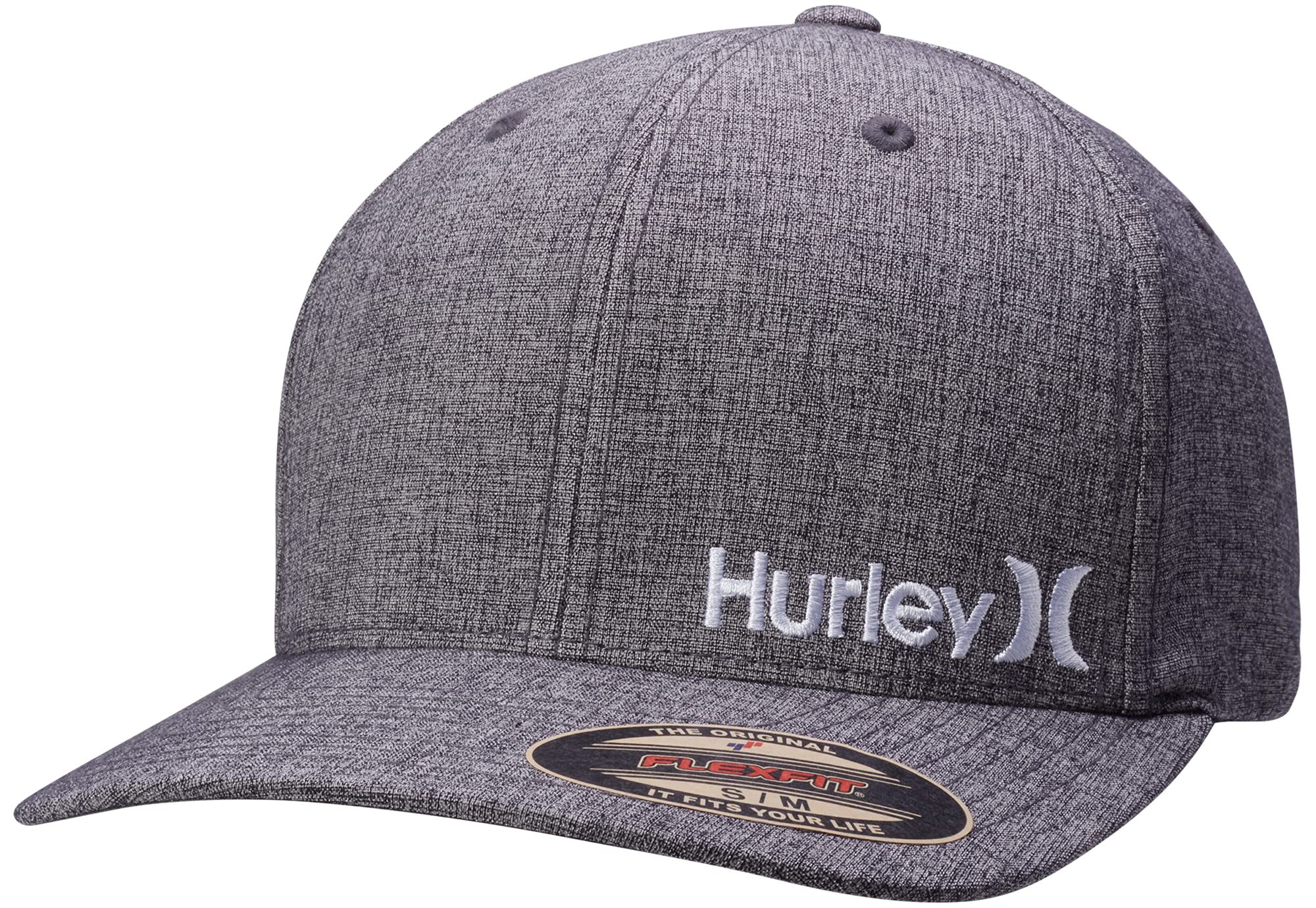 Hurley Men's Baseball Cap - Corp Stretch Fitted Hat, Size Small-Medium, Light Grey