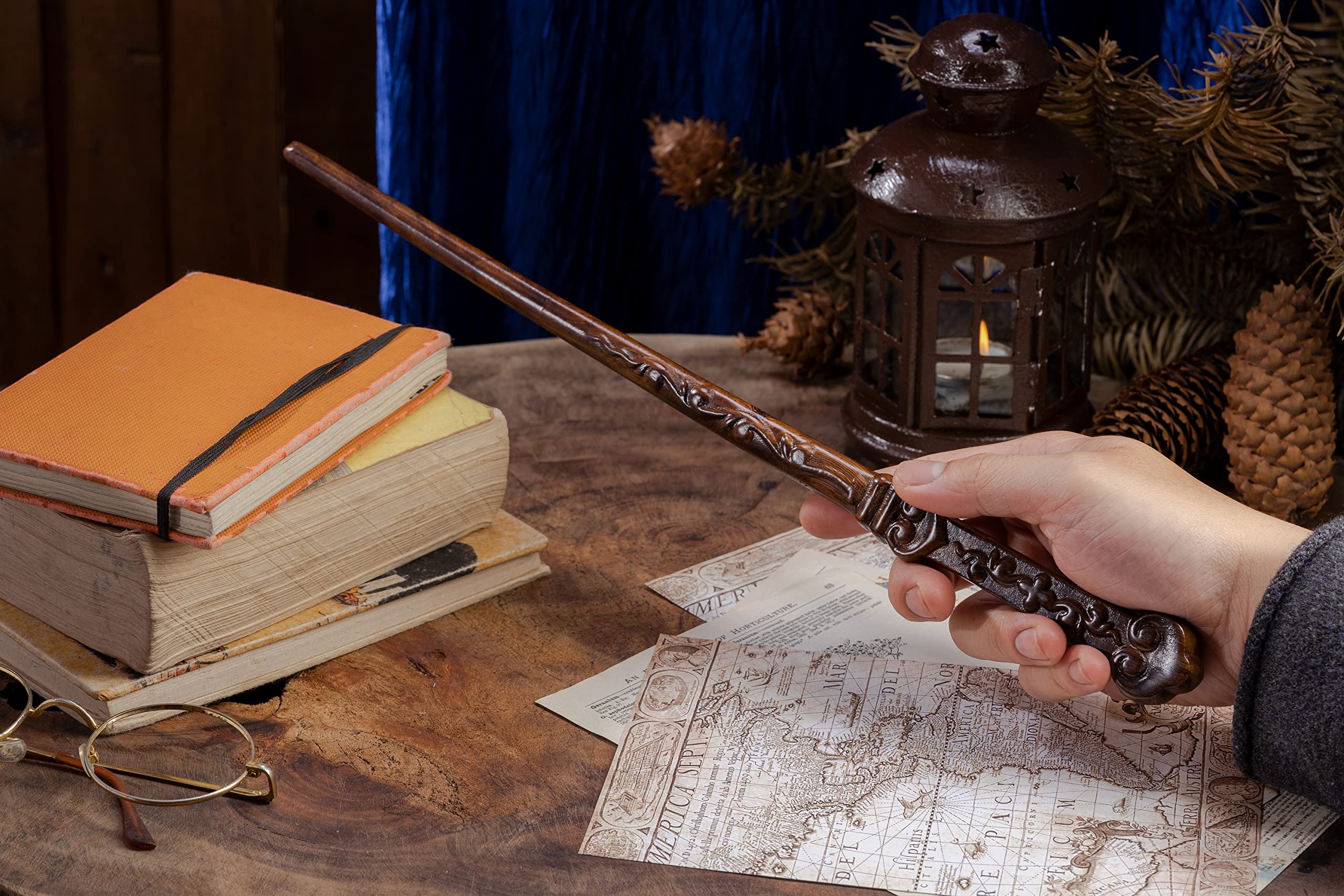 Handicraftviet Wooden Heart Wand, Magic Wand 15 ' for Witchcraft Collectible, Magical Gift for Children and Adults on Halloween,