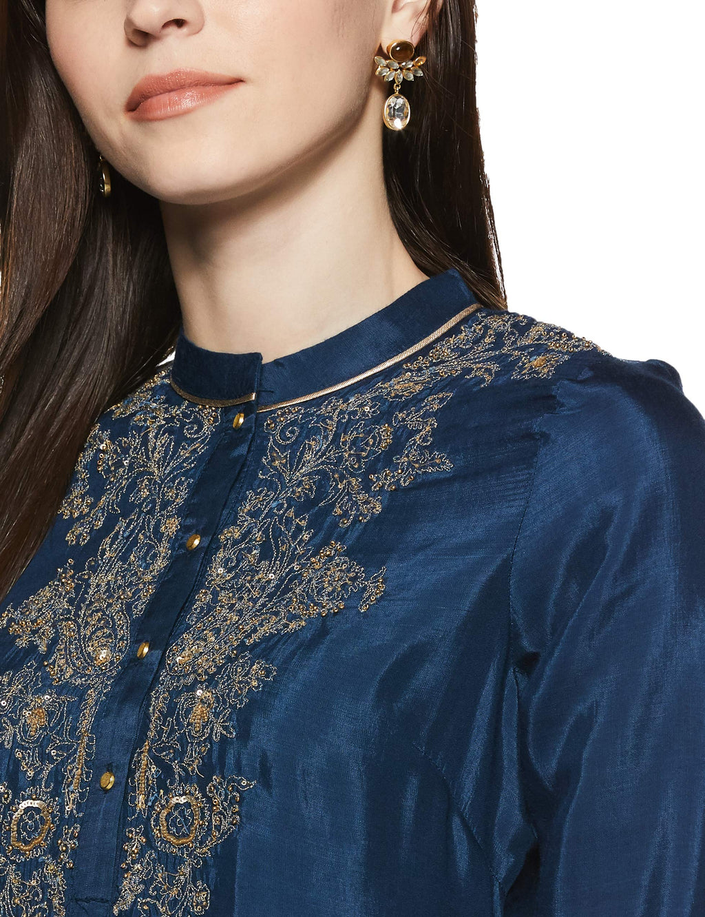 W For Woman Straight Kurta (18Auw17909-12420_Blue_8)