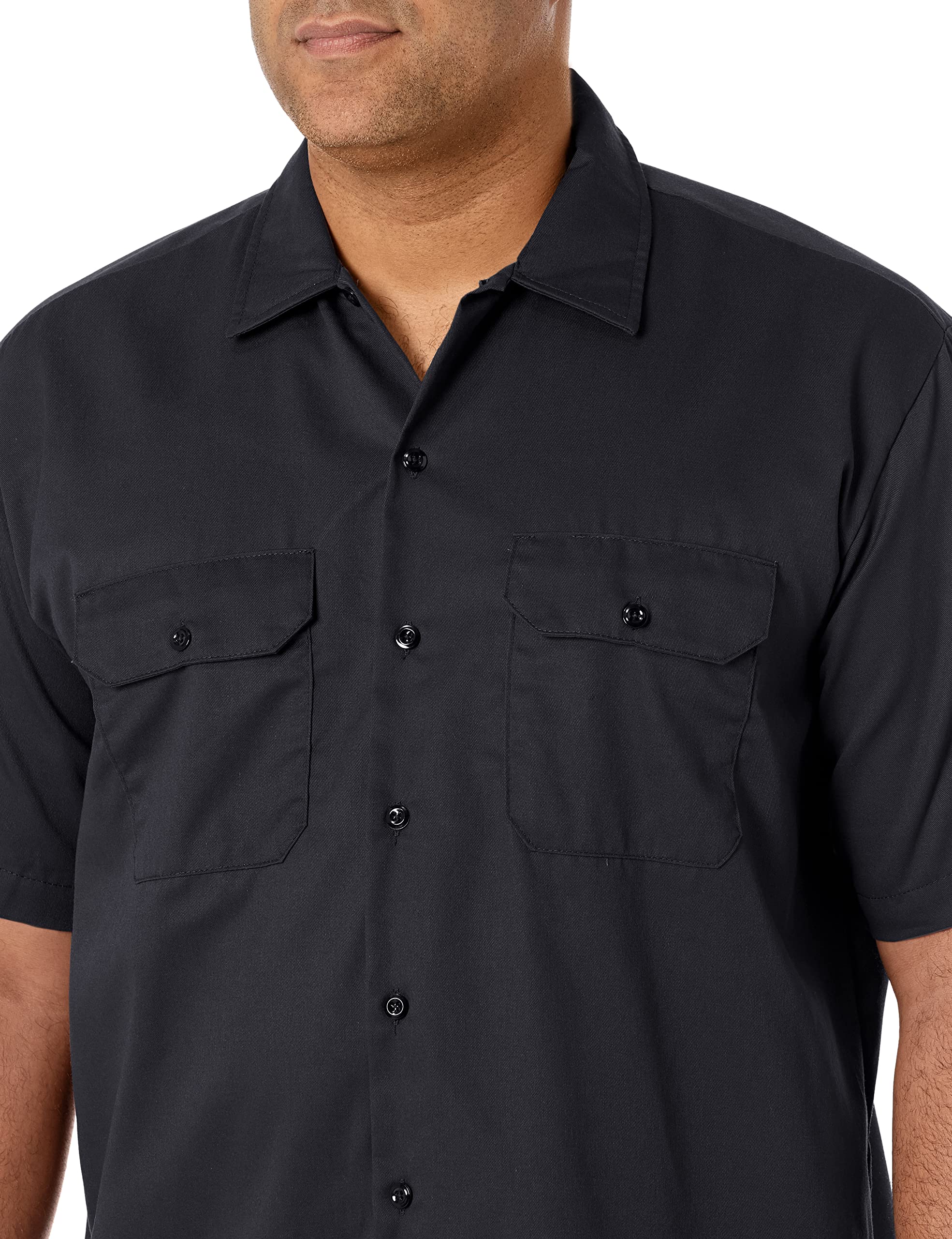 Unisex Short-Sleeve Work Shirt - BLAcK - S(D0102H7MFD6)