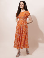Oomph! Dress For Women Stylish | One Piece For Women Long | Trendy Long One Piece Summer Outfit | Lightweight Flared Maxi Dress