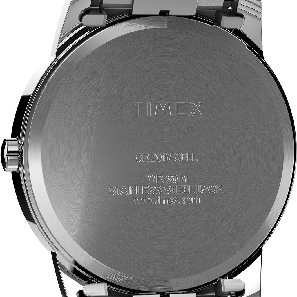 Timex Men's Easy Reader 35mm Watch - Silver-Tone Case White Dial with Silver-Tone Tapered Expansion Band