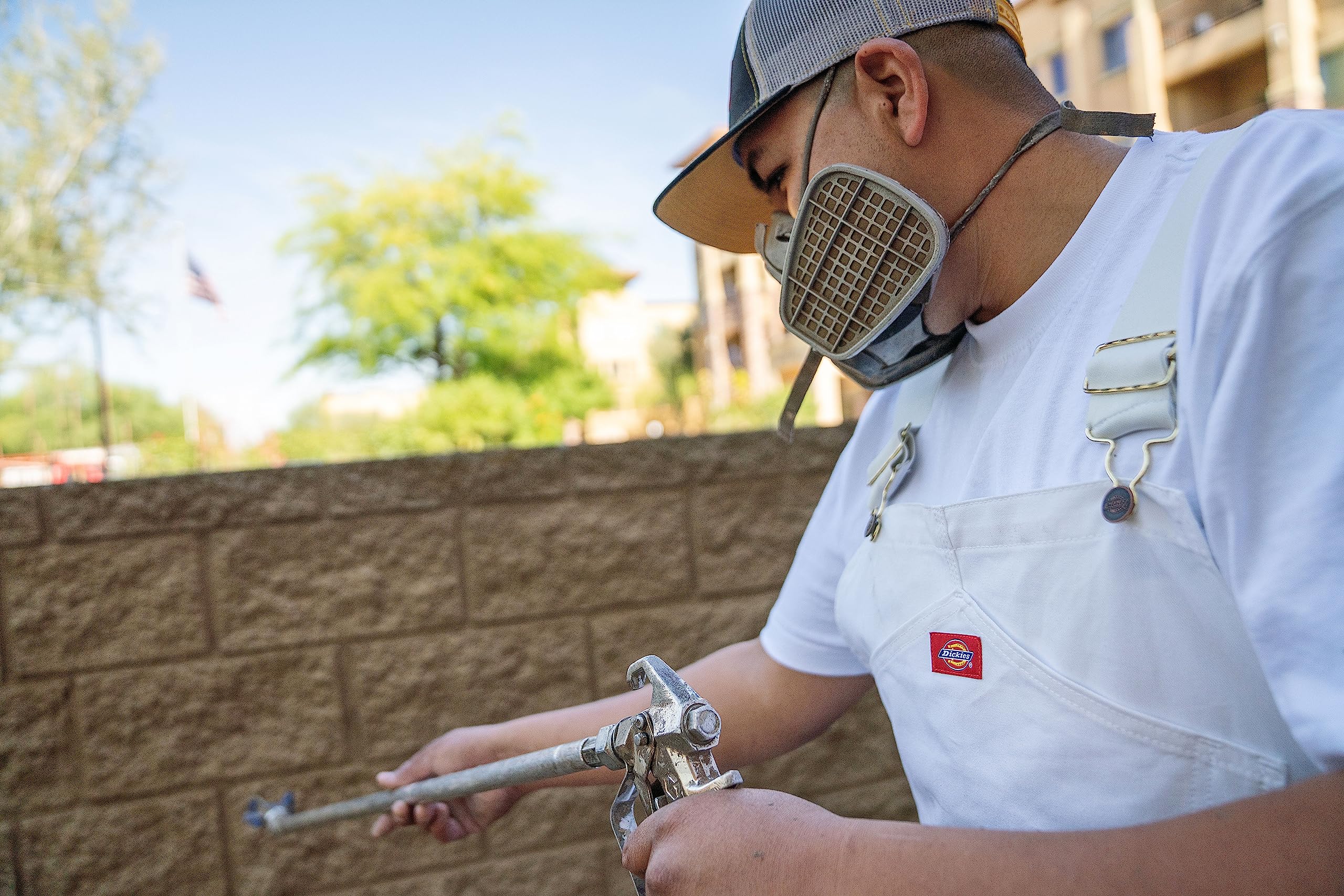 Dickies mens Painters Bib overalls and coveralls workwear apparel, White, 30W x 32L US