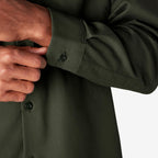 Dickies mens Long-sleeve work utility button down shirts, Olive green, Small US