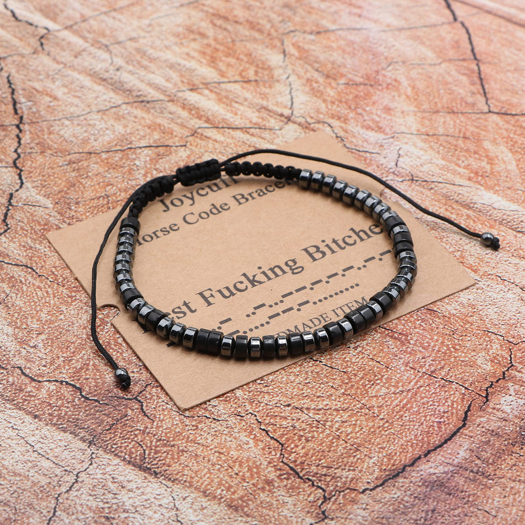 JoycuFF Gifts for Friends Good Friend Nurse Bracelets for Women Unique Funny Silk Wrap Morse Code Bracelet Funny Inspirational M