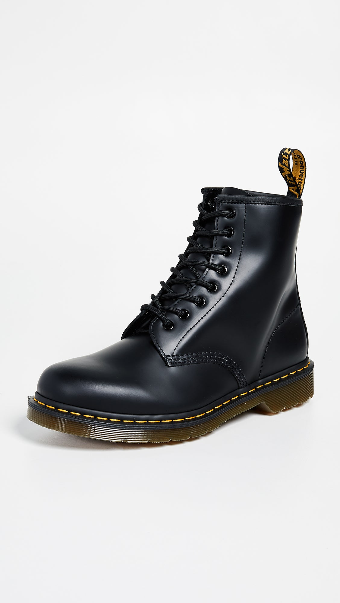 Dr. Martens 1460 Smooth Leather 8 Eye Boot, Black Smooth, 9 Women/8 Men