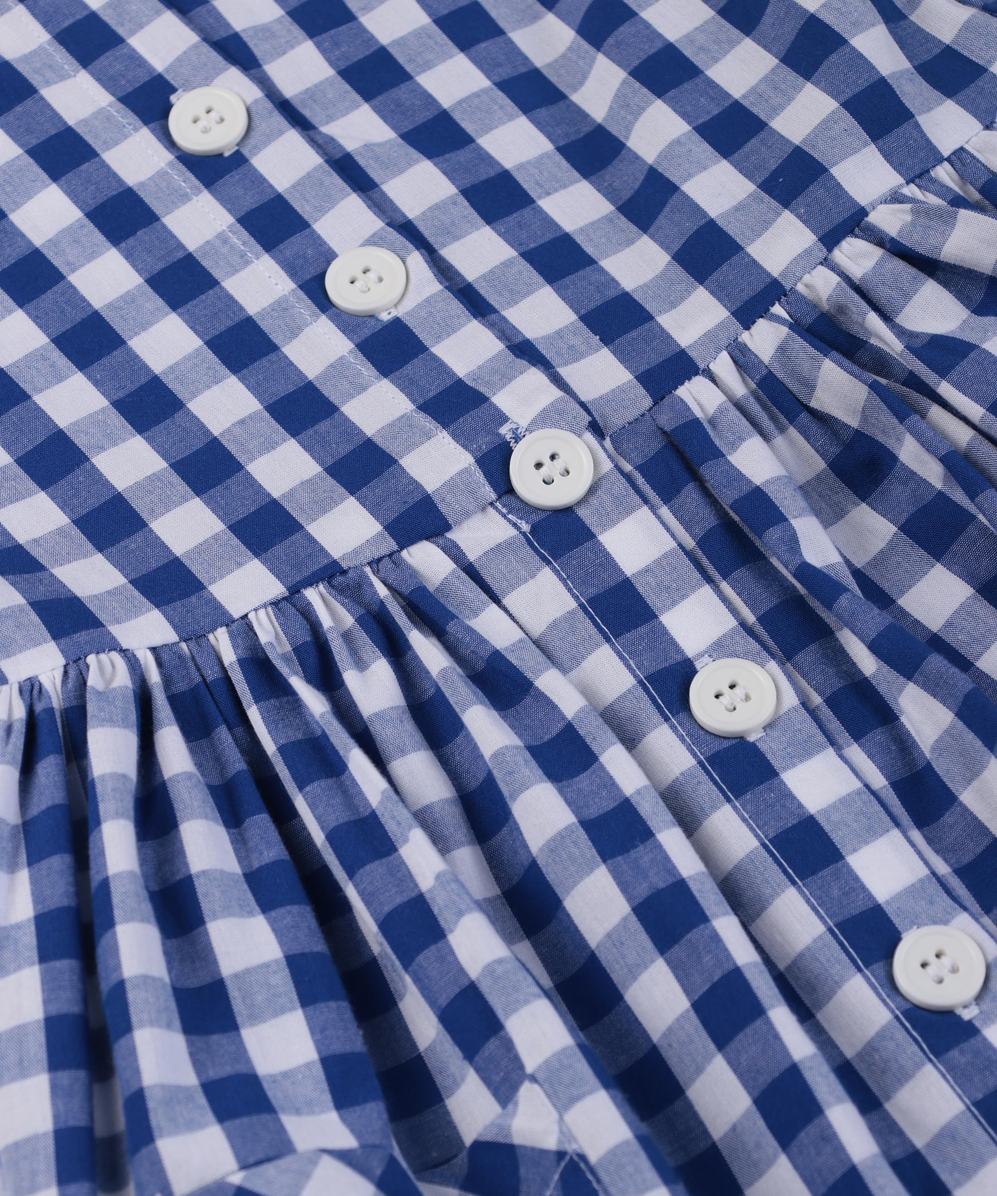 Beebay Kids Girls Y/d Check Button Through Dress Blue